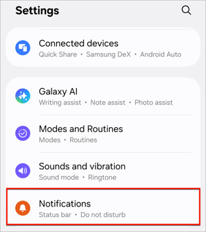 android notifications button