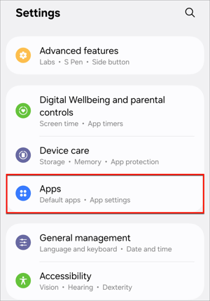 android settings all apps
